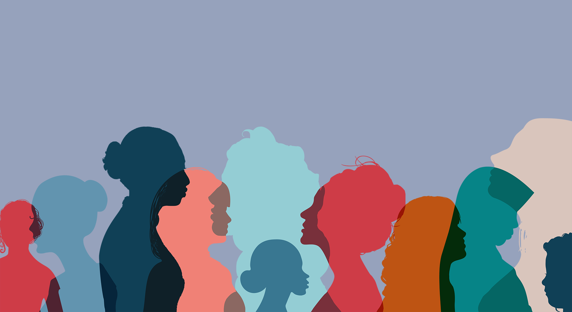 various silhouettes of female coded people