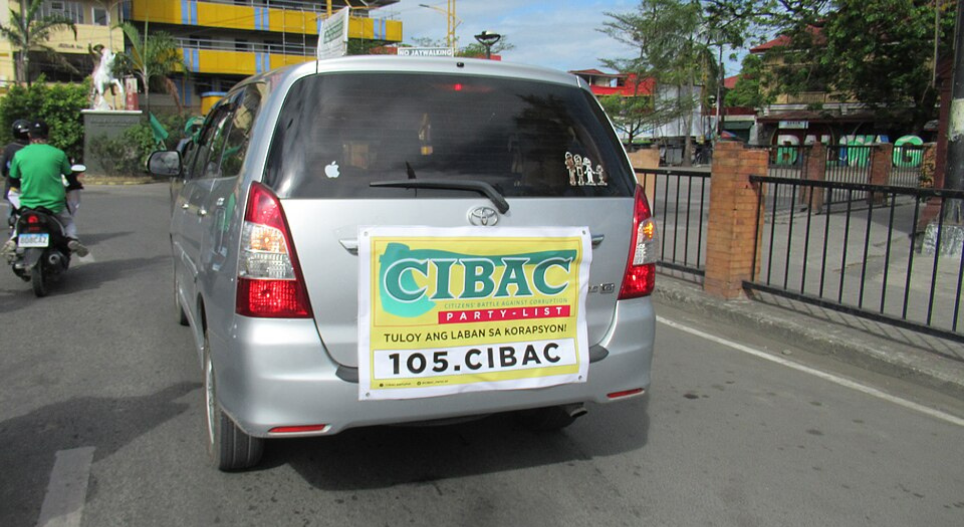 Motorcade with Poster by Citizens' Battle Against Corruption on the Streets of Baliwag