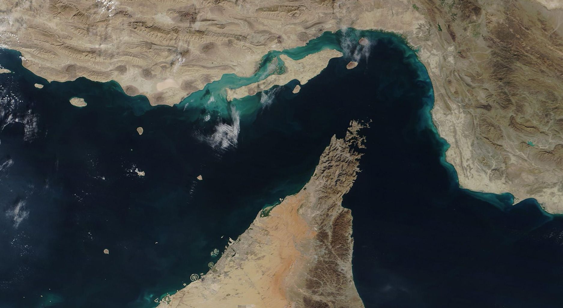 Satellitenaufnahme der Straße von Hormus