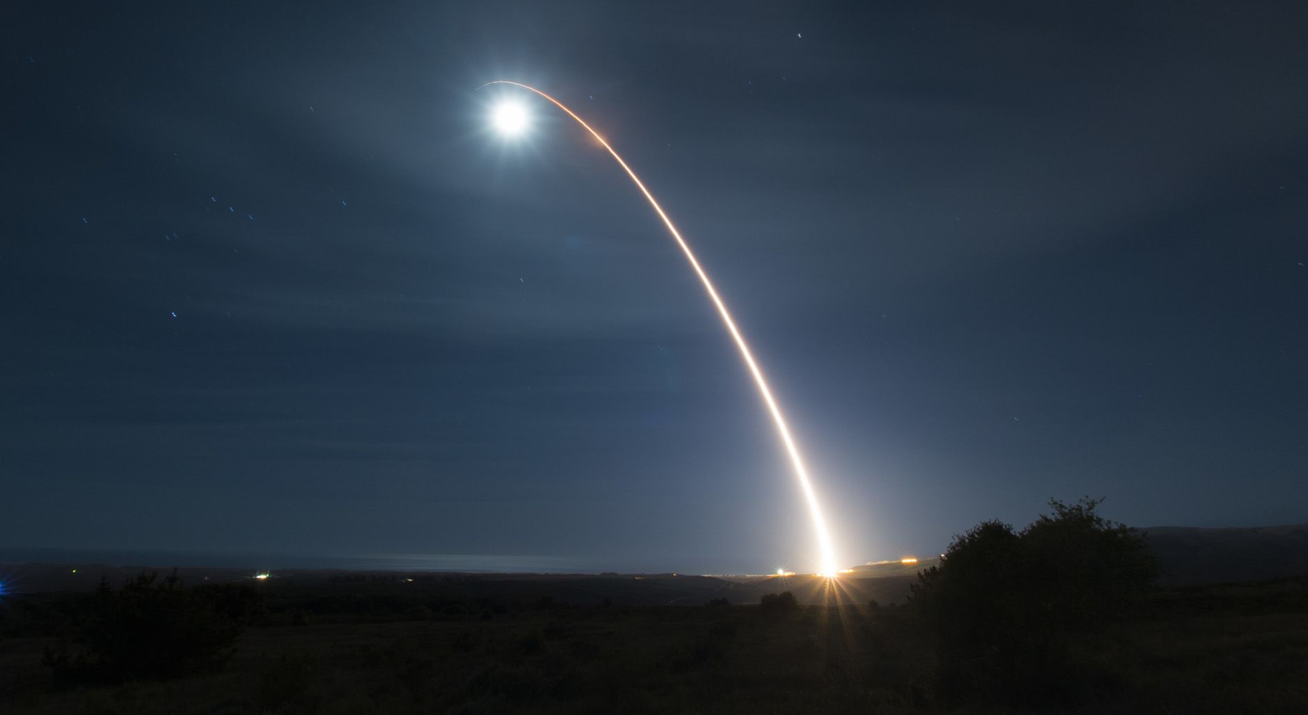 Start einer unbewaffneten Minutemann-III-Interkontinentalrakete im Februar 2020