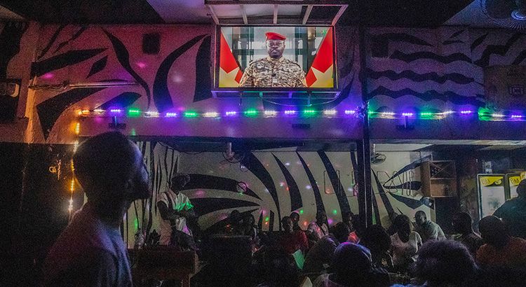 In Burkina Faso people watchmilitary P H S Dambia in TV on Jan 27, 2022