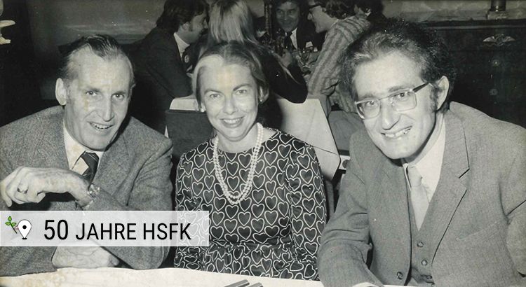 Kultusminister L. Friedeburg, Friedenspädagogin B. A. Reardon und D. Senghaas im November 1972