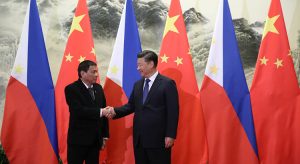 Philippine President Rodrigo Duterte and Chinese President Xi Jinping in 2016