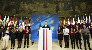 Emmanuel Macron während seiner viel beachteten Rede zur EU an der Sorbonne Universität in Paris im September 2017