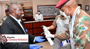 Cyril Ramaphosa, South African President and Chairperson of the African Union visits citizens under quarantine who had just been repatriated from Wuhan, China, following the Covid-19 outbreak.
