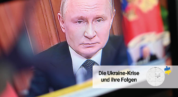 Face of Russia's President at at TV-Screen