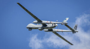 German Heron drone in flight