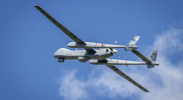 German Heron drone in flight