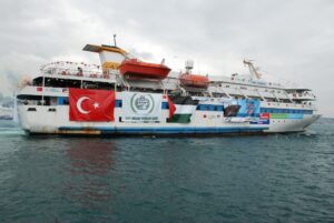 The Marvi Mamara in the 2010 Gaza Flotilla.
